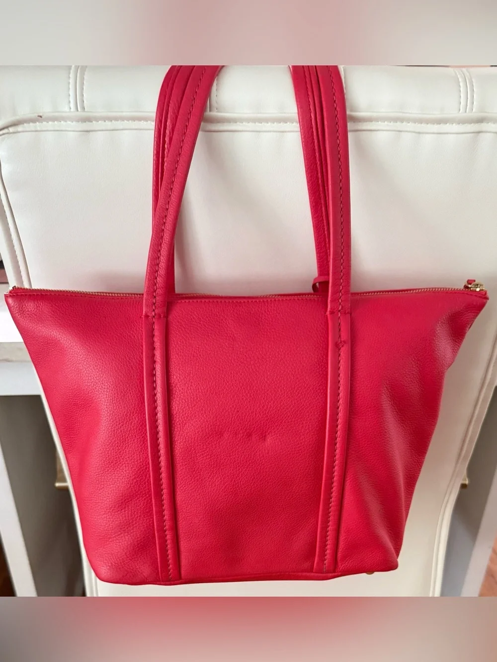 Vera Bradley Red Pebbled Leather Tote